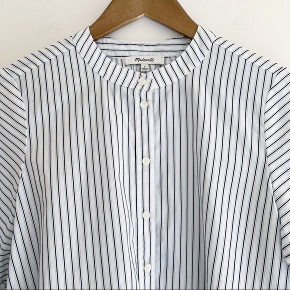 Madewell Striped Embroidered Button Front Shirt Small - Picture 3 of 7